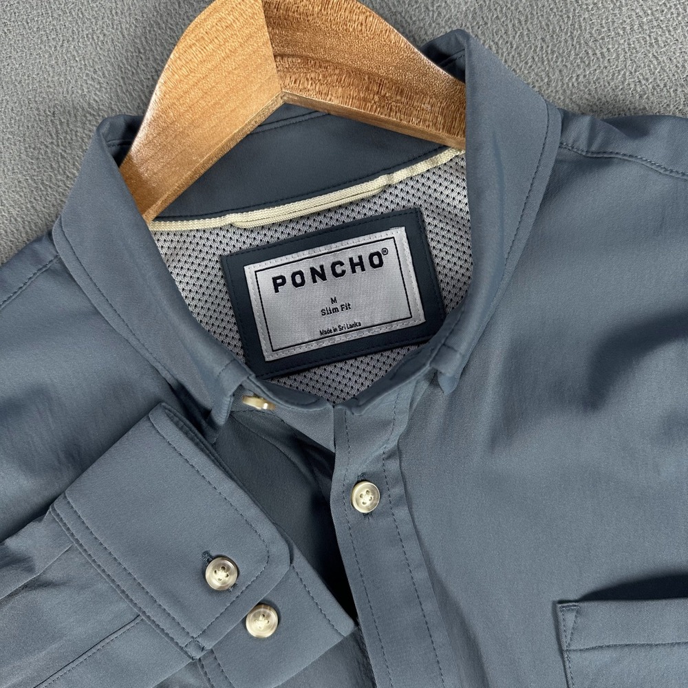 Poncho Shirt Medium Slate Blue The Undertow Performance Nylon Minimalist Outdoor